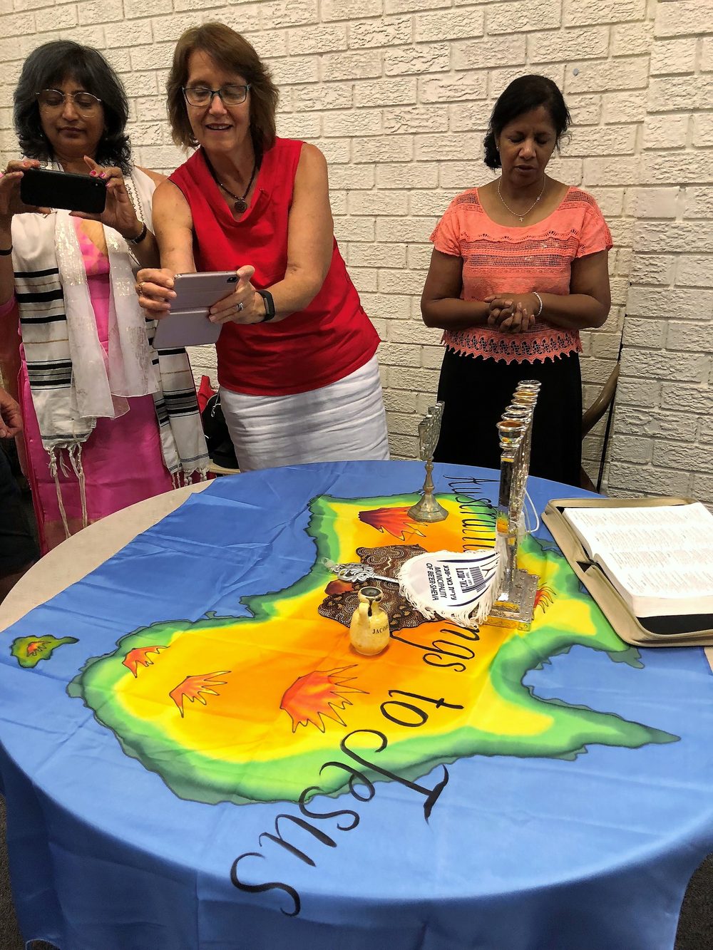 Australia Day Canberra conference 2019: prophetic act with menorah, key, boat and anchor