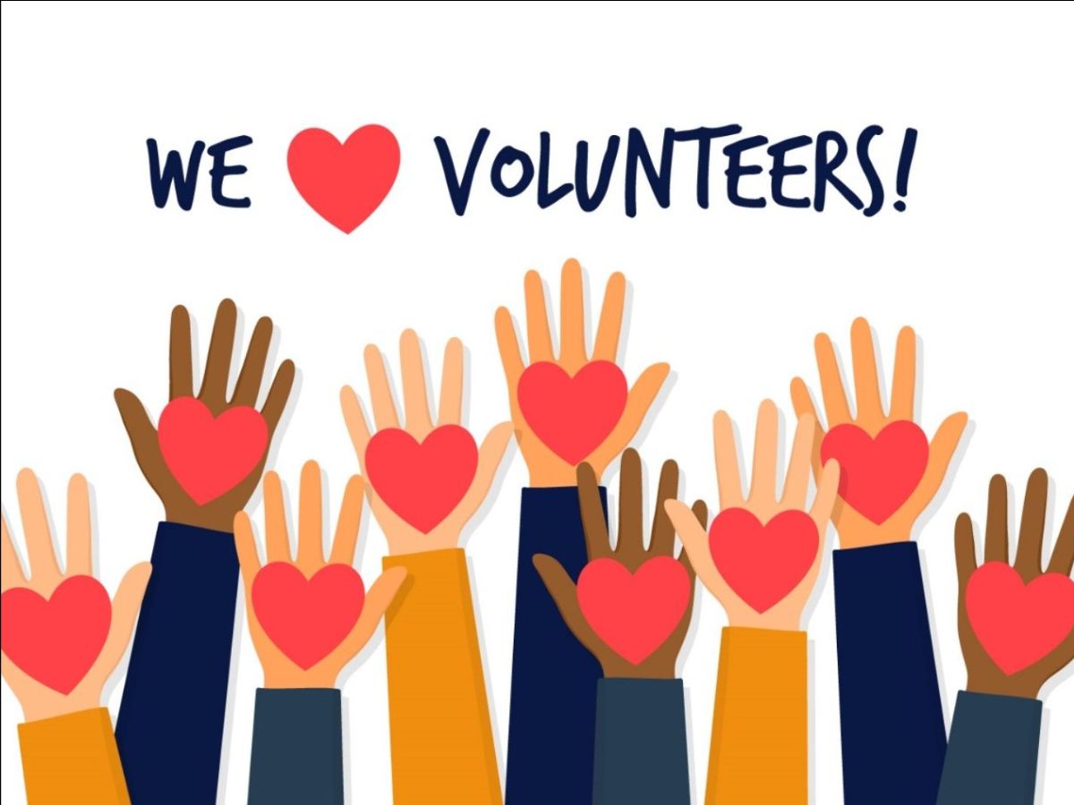 We Love (Heart) Volunteers illustrated image